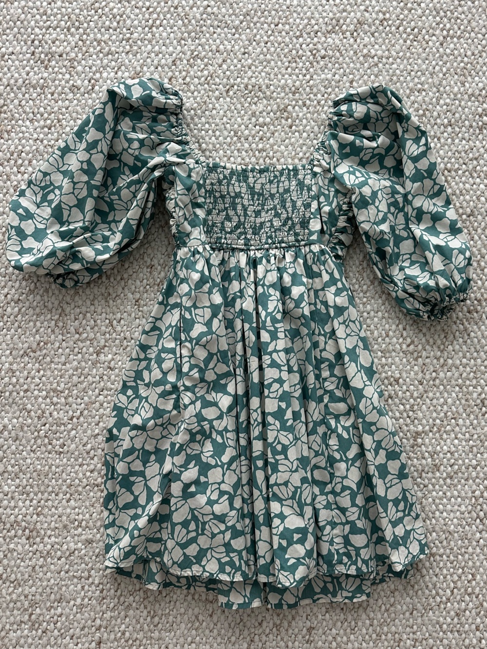 Abercrombie & Fitch Teal and Cream Emerson Mini Dress - Picture 2 of 3